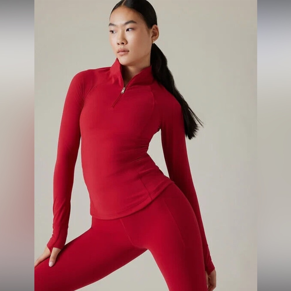 Athleta Salutation Half Zip Small - image 5